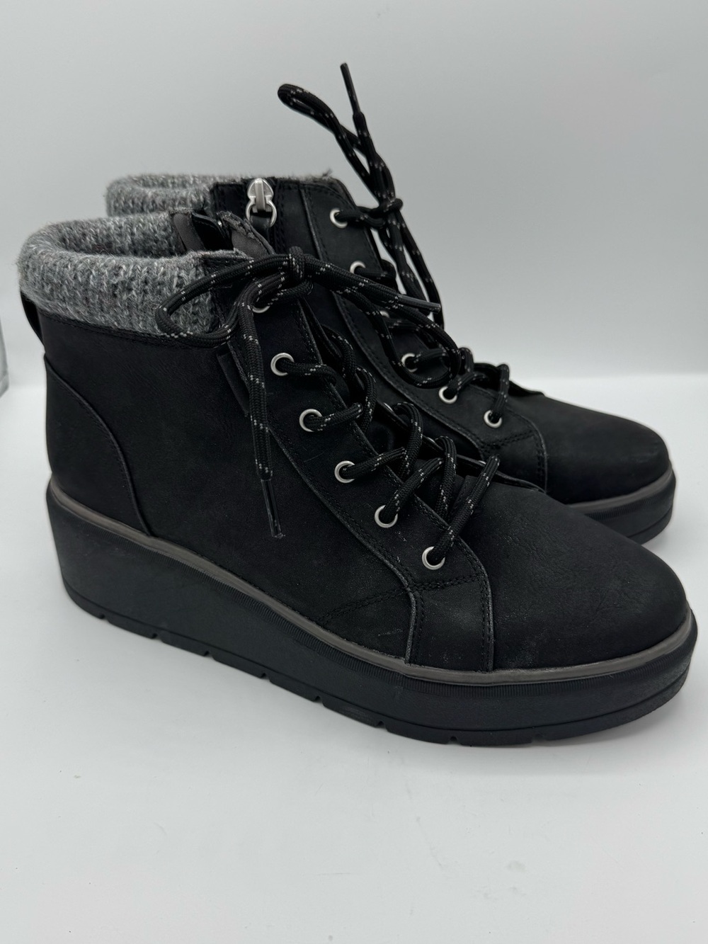 Dr. Scholl’s Nice max alp Black Ankle Lace-Up Platform Boots Womens size 10 fall
